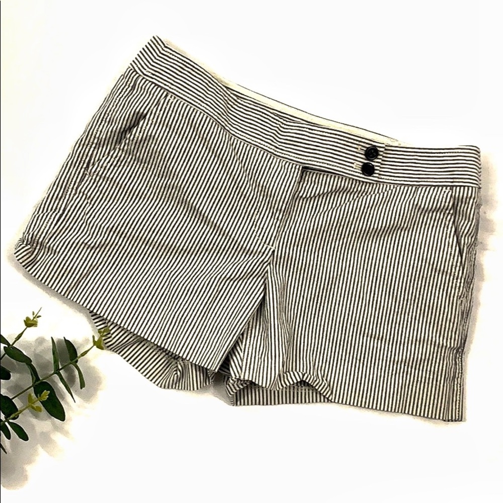 J. Crew | Chino Black & White Striped Shorts Mid